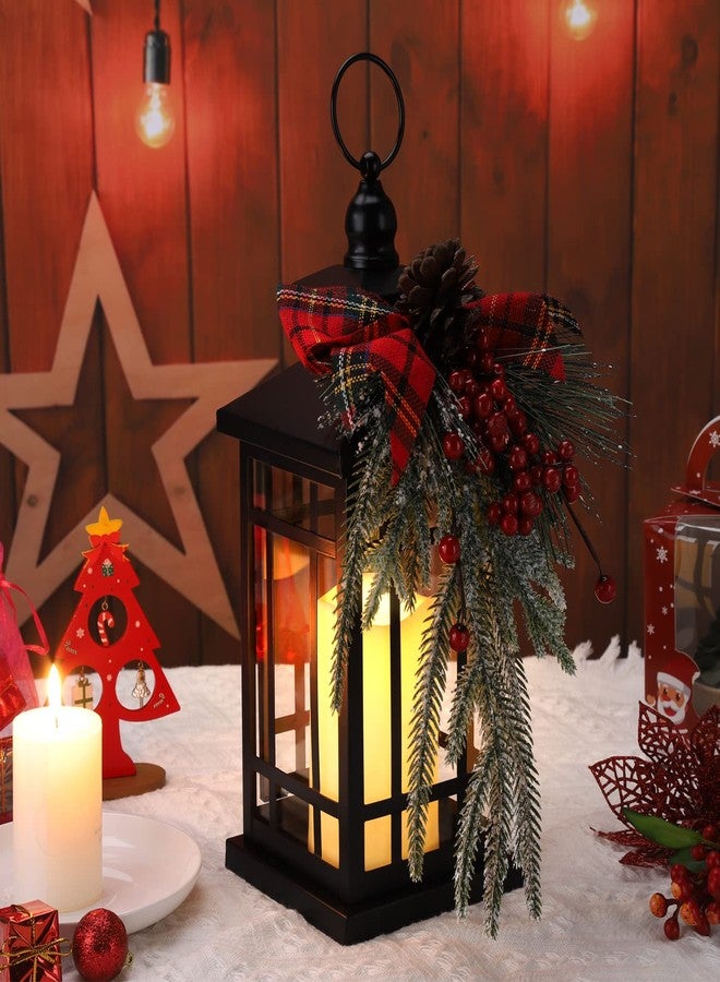 KAMPGO Christmas Lantern Christmas Decorative Lantern Snow Globe Christmas Decorations Indoor Outdoor Flashing Candle Lights, Dining Table Fireplace Decoration Hanging Candle Lanterns Holiday Decor - Image 4